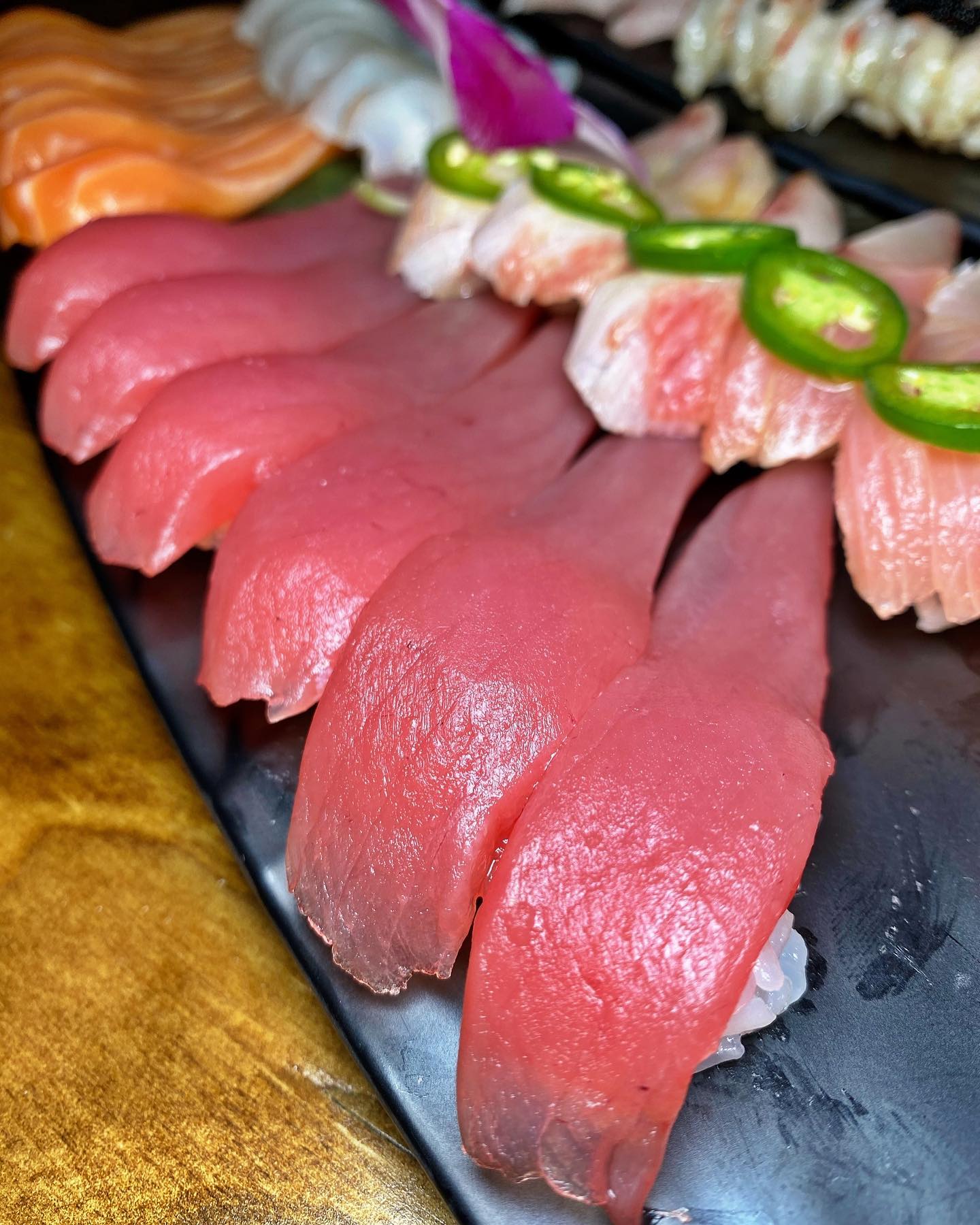 Assorted nigiri sushi at Top Sushi & Oyster in Las Vegas
