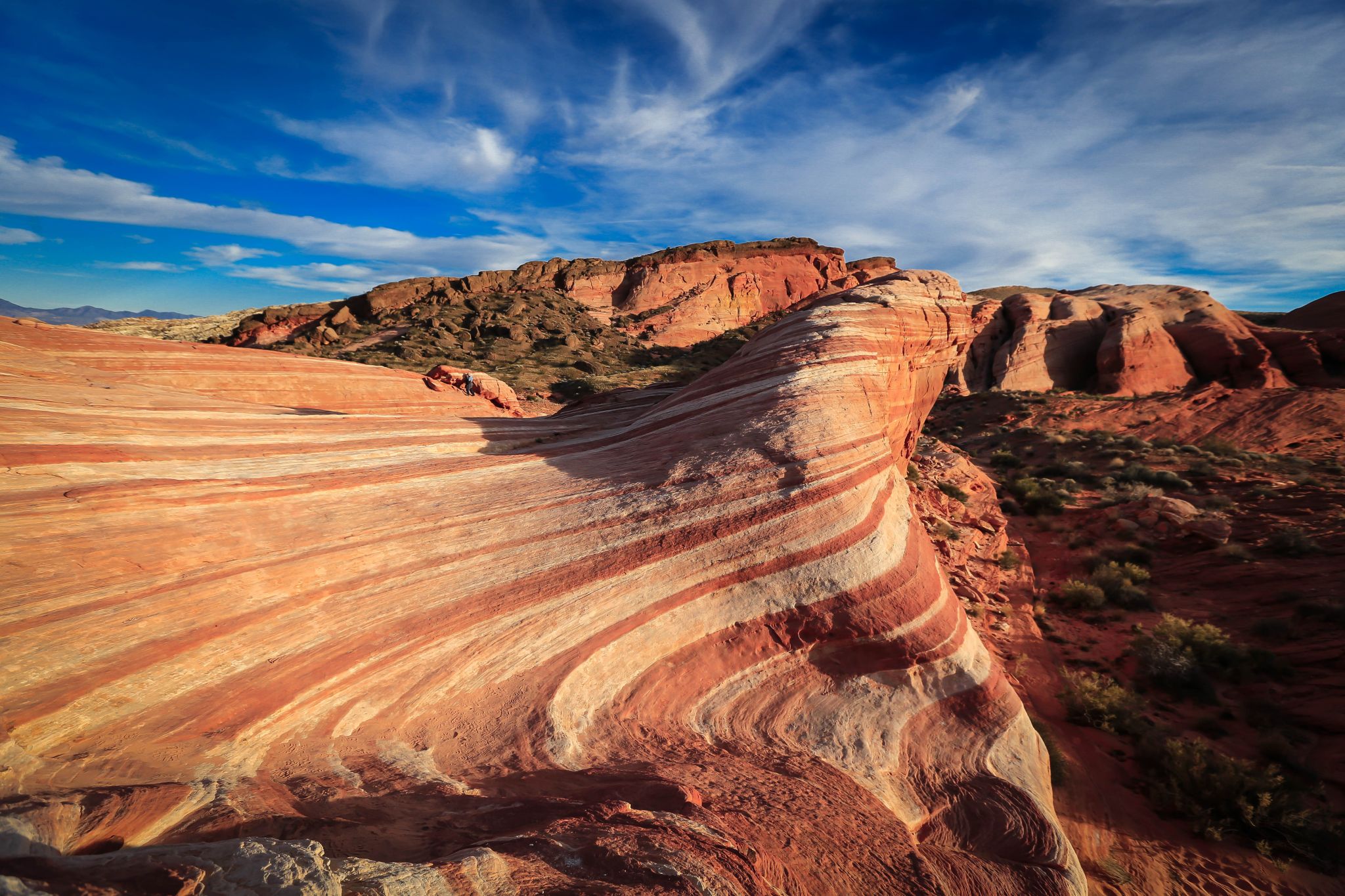 Striped sandstone at the Fire Wave in Valley of Fire