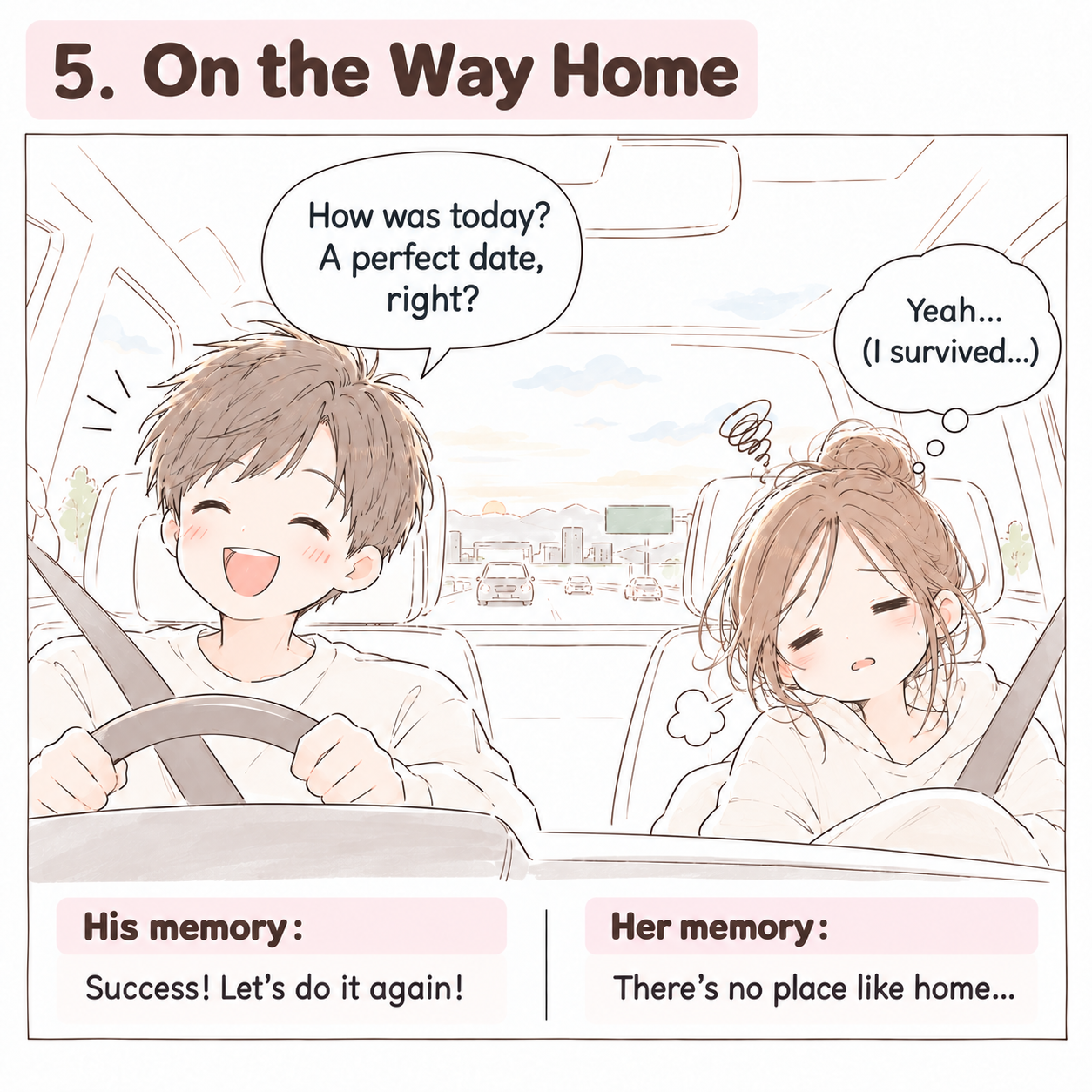 Everyday illustration showing different personality preferences 5